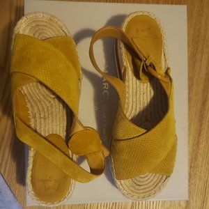 Marc Fisher Yellow Suede Platform Sandal